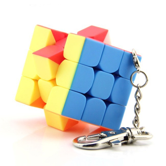 Móc Khóa Rubik 3x3x3 Rubic 3 Tầng Khối Lập Phương Ma Thuật Siêu Trơn Xoay Mượt , Lõi Cứng Cáp, Bền