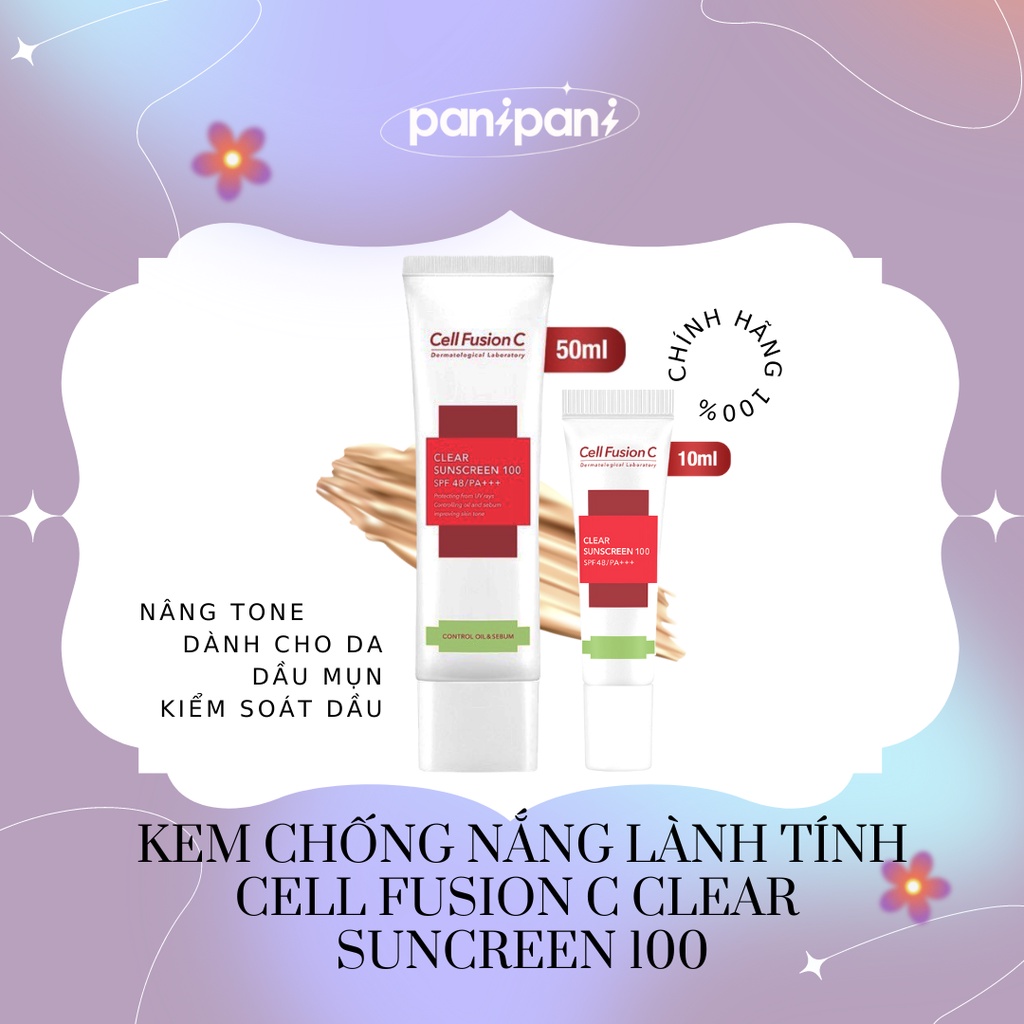 [100% Authentic Kem chống nắng Cell Fusion C Clear Suncreen 100 SPF 48/ PA +++