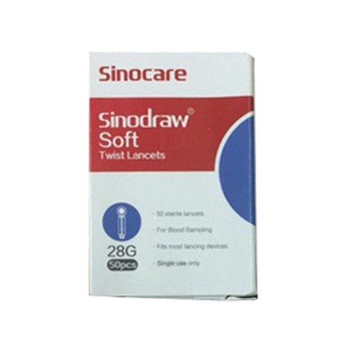 Kim chích lấy máu thử đường huyết đã tiệt trùng, kim tiểu đường sinocare/ medisure/ medisafe hộp 50-100c [hibaby+ store]