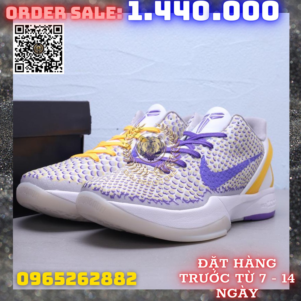 GIÀY SNEAKER MÃ SẢN PHẨM_CW2190-105Nike Zoom Kobe 6 Protro Lakers 3D NHIỀU MÀU PHONG CÁCH FULLBOX + FREESHIP