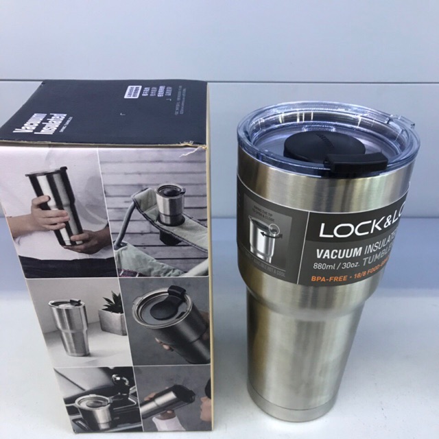 [LOCK&amp;LOCK]LY GIỮ NHIỆT LOCK&amp;LOCK SWING TUMBLER-LHC4138SLV (880ML)