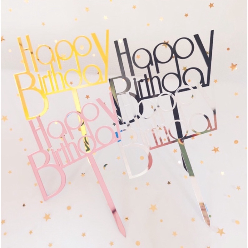 Mica tráng gương chữ HAPPYBIRTHDAY trang trí sinh nhật