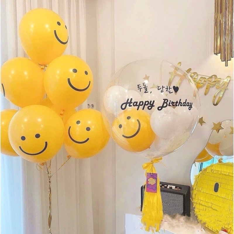 Set 5 bóng mặt cười trang trí sinh nhật Hàn quốc