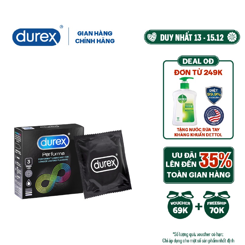 Bao cao su Durex Performa 3 bao