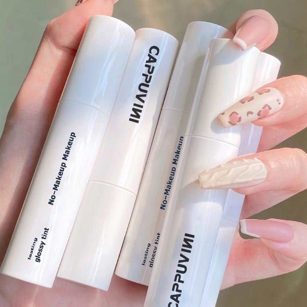 [Hàng mới về] Son Kem Dưỡng Ẩm Lâu Trôi Thỏi Tròn Nhỏ Màu Trắng Dành Cho Nữ Sinh