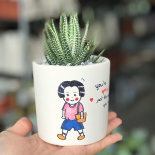 Móng rồng var kèm chậu vẽ