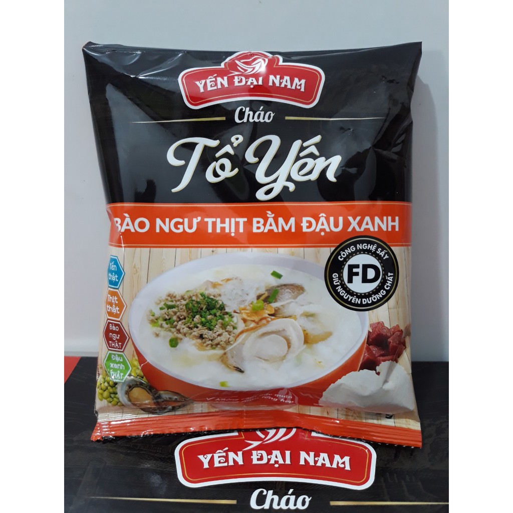 Cháo Tổ Yến Bào Ngư Thịt Bằm Đậu Xanh Gói 50g