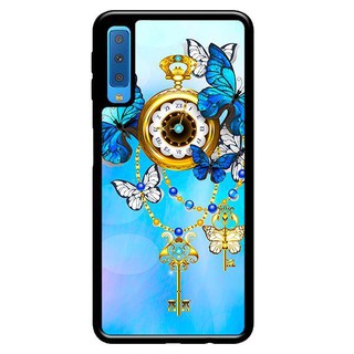 Ốp lưng samsung a7 2018 - đồng hồ bướm xanh