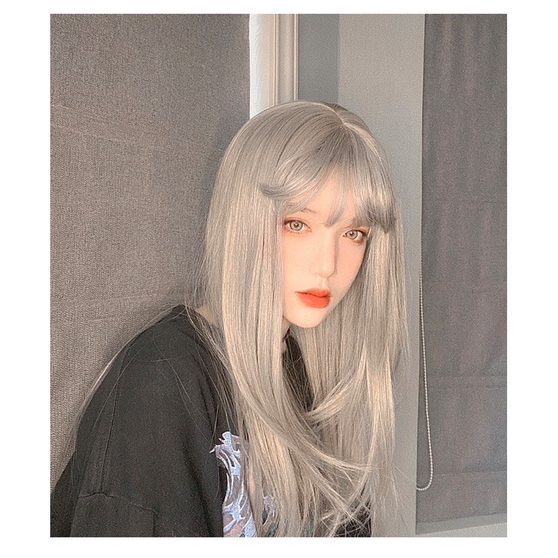 &lt;Ảnh Thật&gt; Tóc giả cúp lửng mái thưa dễ thương ms1799