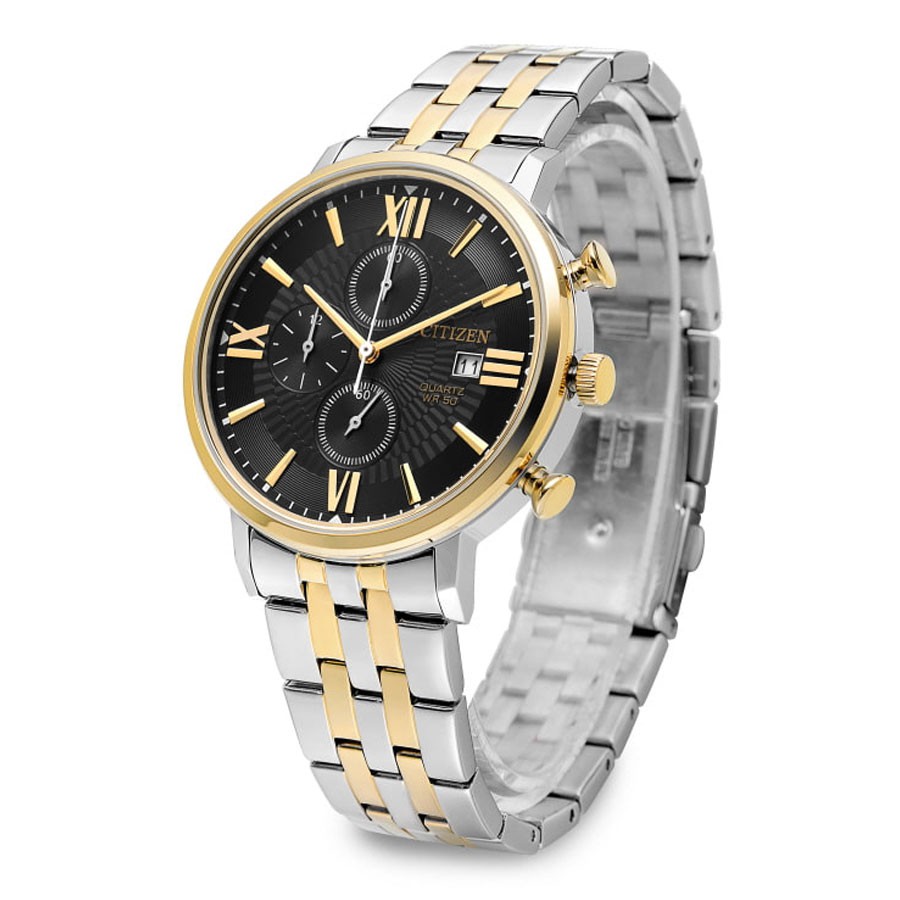 Đồng Hồ Nam Citizen Dây Thép Không Gỉ AN3616-75E - Mặt Đen