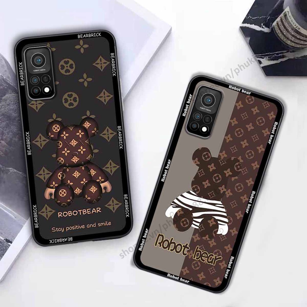 Ốp Xiaomi Mi 10T Pro bear, k@ws thương hiệu phong cách ốp lưng thời trang cao cấp