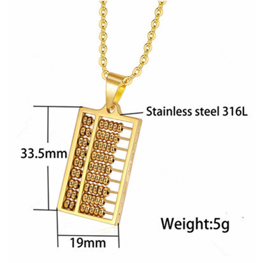 Vòng cổ Bằng Thép Không Gỉ 18K Hình Bàn Tính Độc Đáo