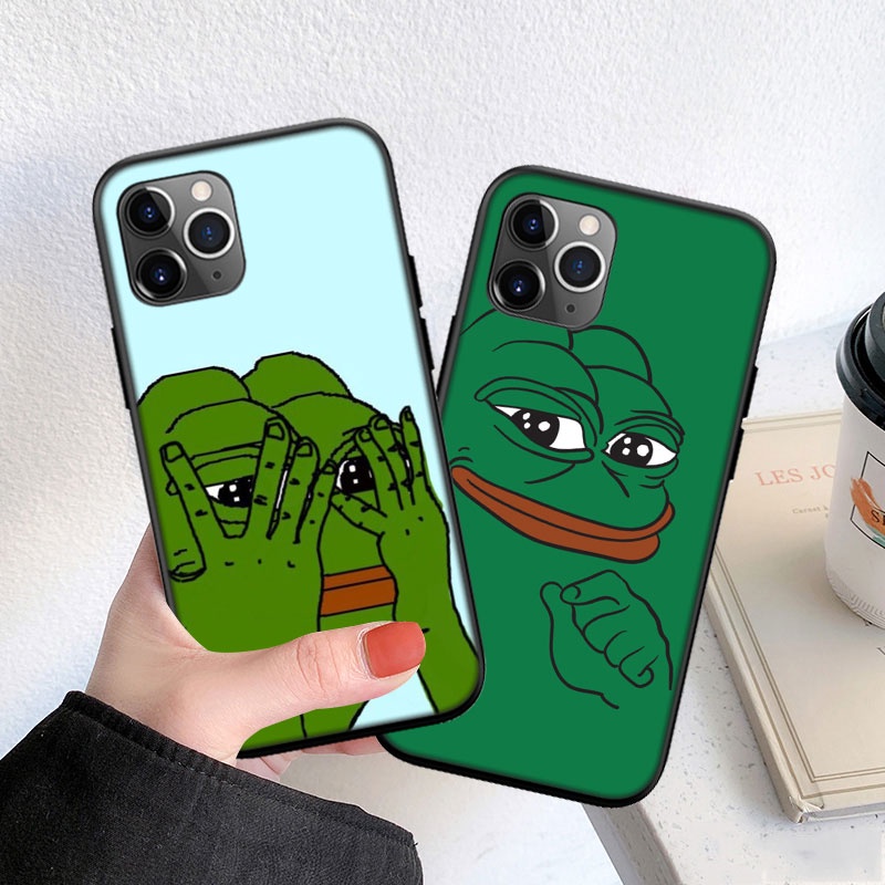 Ốp điện thoại silicon mềm in hình ếch pepe thích hợp cho iPhone 5 5S 6 6S 7 8 11 Pro Max Plus SE XR DX94