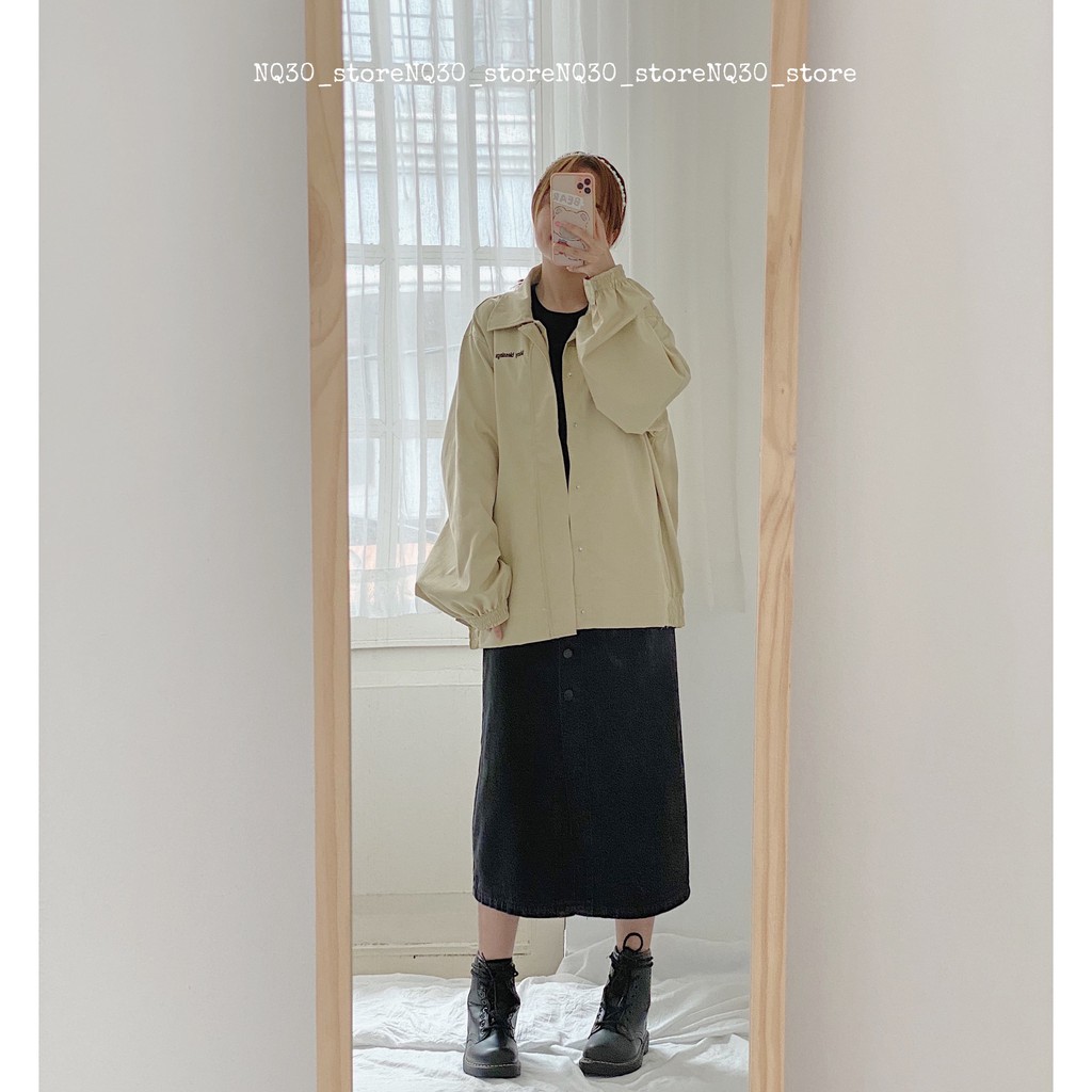 Áo Khoác Bomber Kaki BLESSING Nút Bấm Form Rộng Nam Nữ Unisex, Áo Bomber BigSize, Áo Khoác NQ30store Tay Bồng Ulzzang