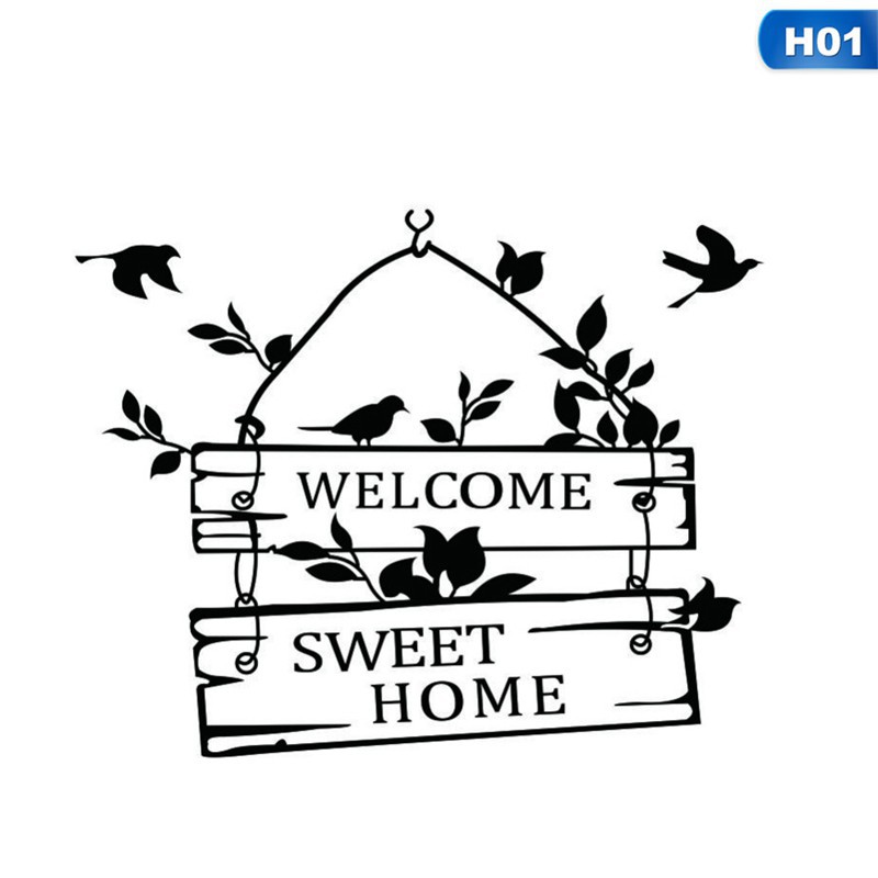 Decal dán trang trí tường thiết kế chữ "Welcome sweet home" dễ thương