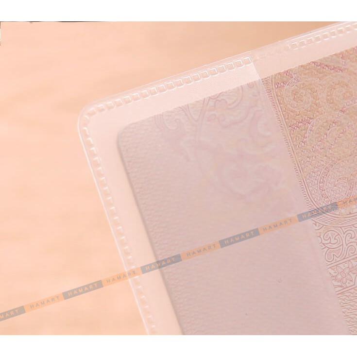 Vỏ Bọc Hộ Chiếu PVC Bao Passport Trong Suốt Có Ngăn Đựng Thẻ Tiện Lợi {13,5 x 18,5}