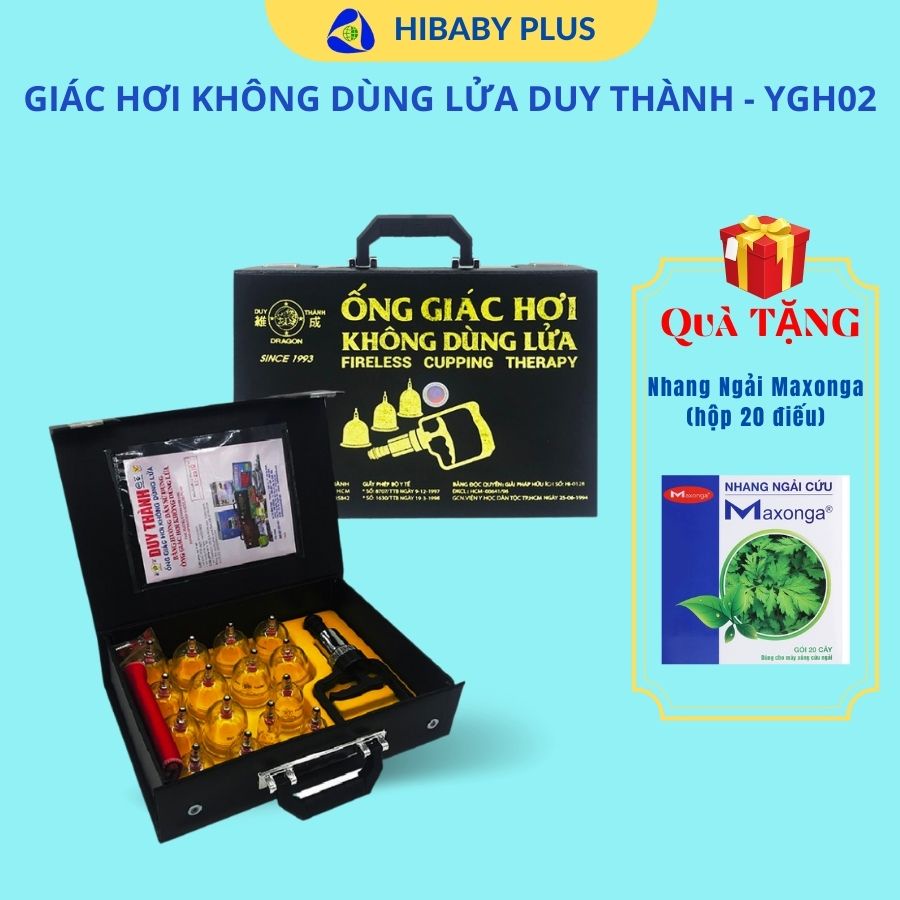 Ống giác hơi chân không Duy Thành YGH02 không dùng lửa. Bộ Giác hơi, cạo gió, ch.ữ.a cảm lạnh - [Hibaby Plus]