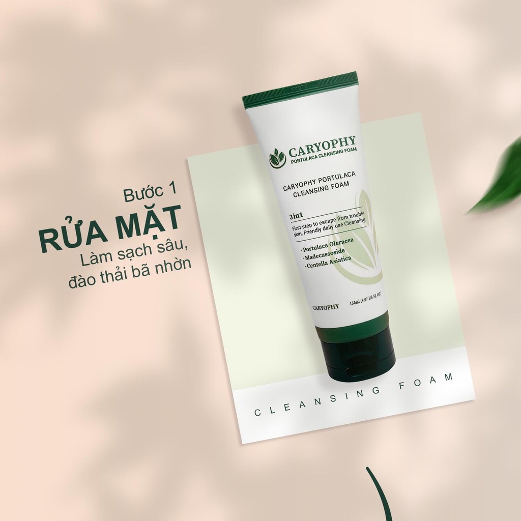 Combo Sữa Rửa Mặt Ngăn Ngừa Mụn + Serum Ngăn Ngừa Thâm Caryophy chính hãng