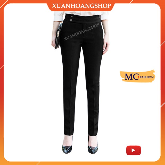 Quần Tây Nữ Công Sở Mc Fashion, Ống Đứng, Lưng Cao, Kiểu Âu Phục Có 2 Màu ( Xanh Tím Than, Đen ) Q0285