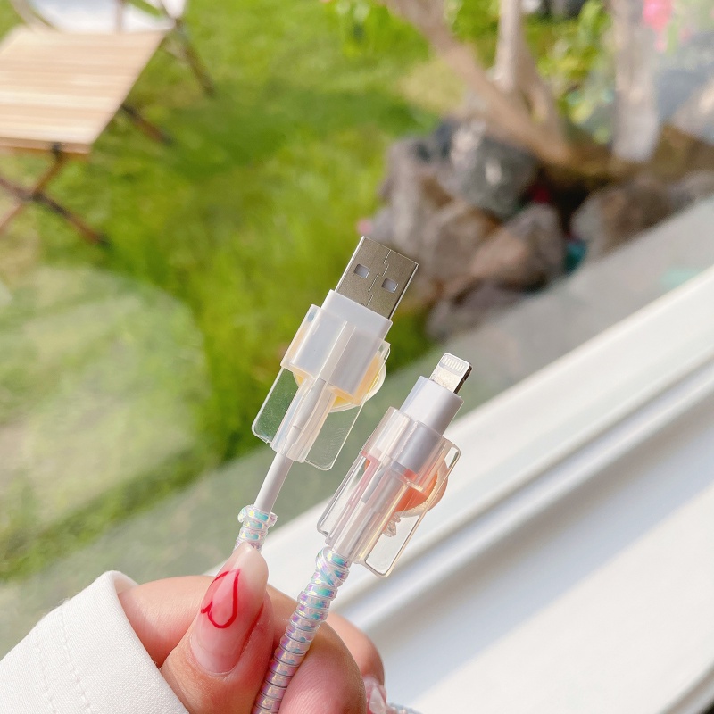 Phù Hợp Vỏ Bọc Bảo Vệ Dây Cáp Sạc USB Họa Tiết Hoạt Hình Cho Apple Data Huawei Oppo Vivo