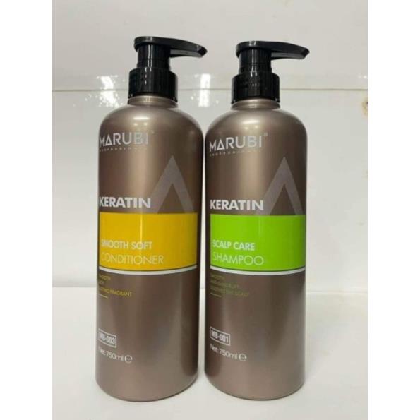 Dầu Gội, Xả MARUBI KERATIN phục hồi tóc chăm sóc da đầu, kích thích mọc tóc