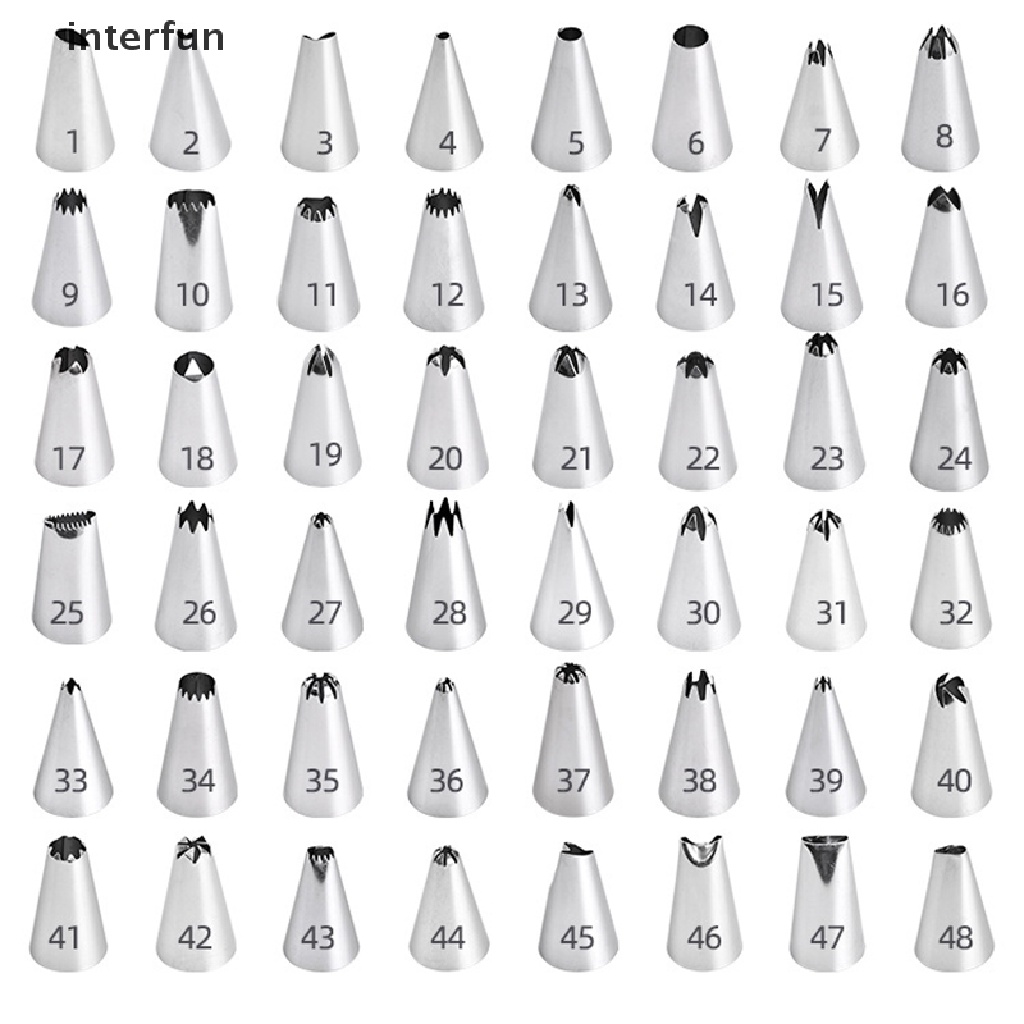 Set 24 / 36 / 48 Dụng Cụ Trang Trí Bánh Kem Bằng Inox Chuyên Dụng