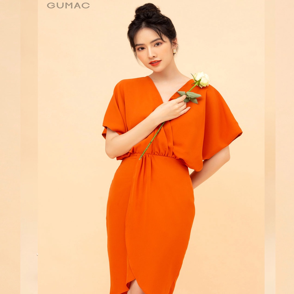 Đầm nhúm ly chéo vạt DB6201 GUMAC | BigBuy360 - bigbuy360.vn