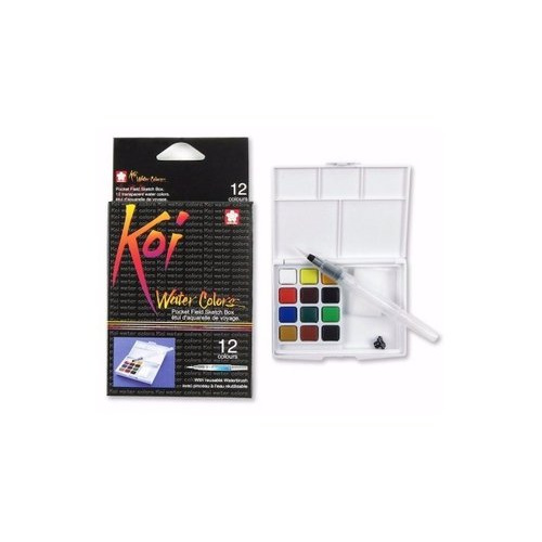 Màu Nén Koi Water Color 12 Màu+ BRUSH - XNCW - 12H