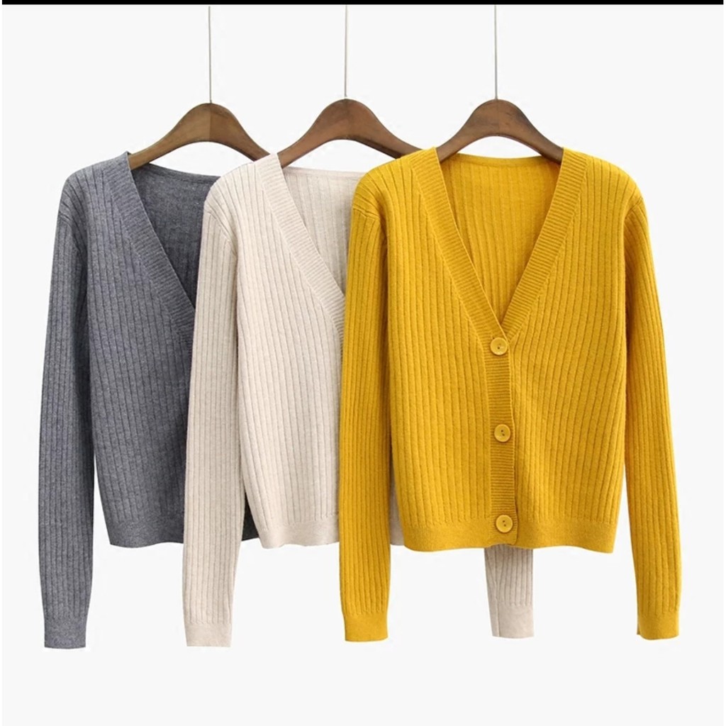 [CÓ SẴN] Áo khoác len cardigan 3 nút