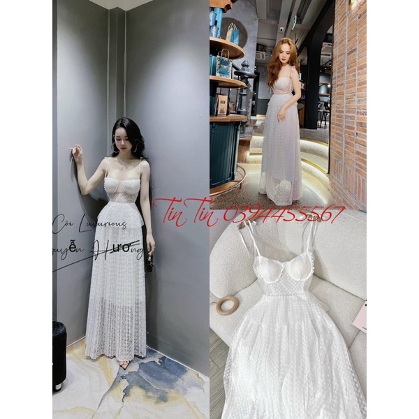 Đầm maxi ren dập ly 2S cúp tầng đẹp xuất sắc sang chảnh