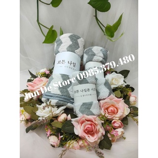 Combo 3 khăn (khăn tắm, khăn lau đầu, khăn mặt) sóng to - SIÊU MỀM MỊN