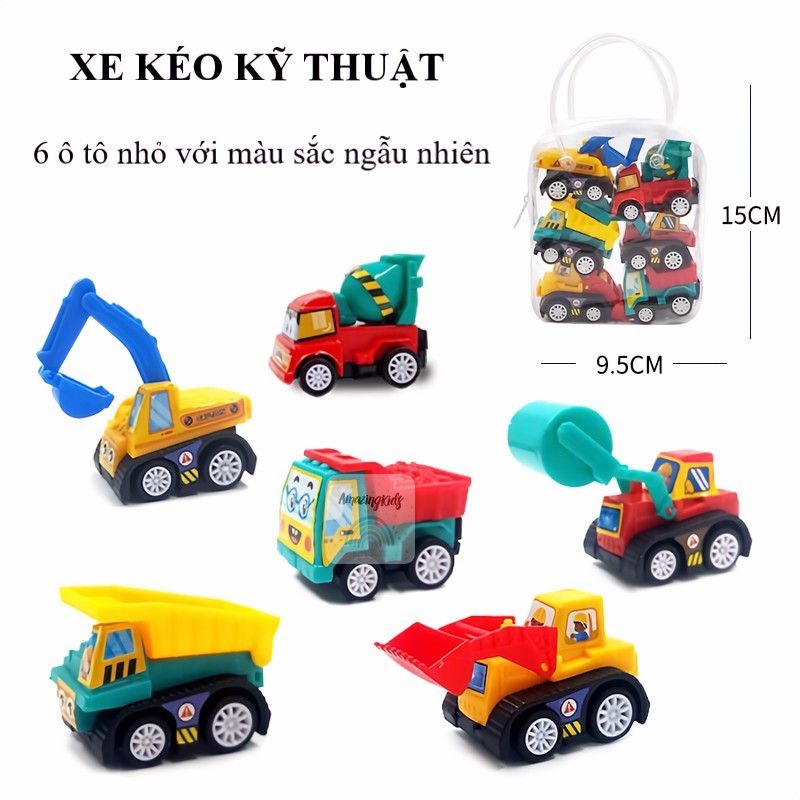 Đồ chơi cho bé set túi ô tô mini 6 món - Amazing Kids