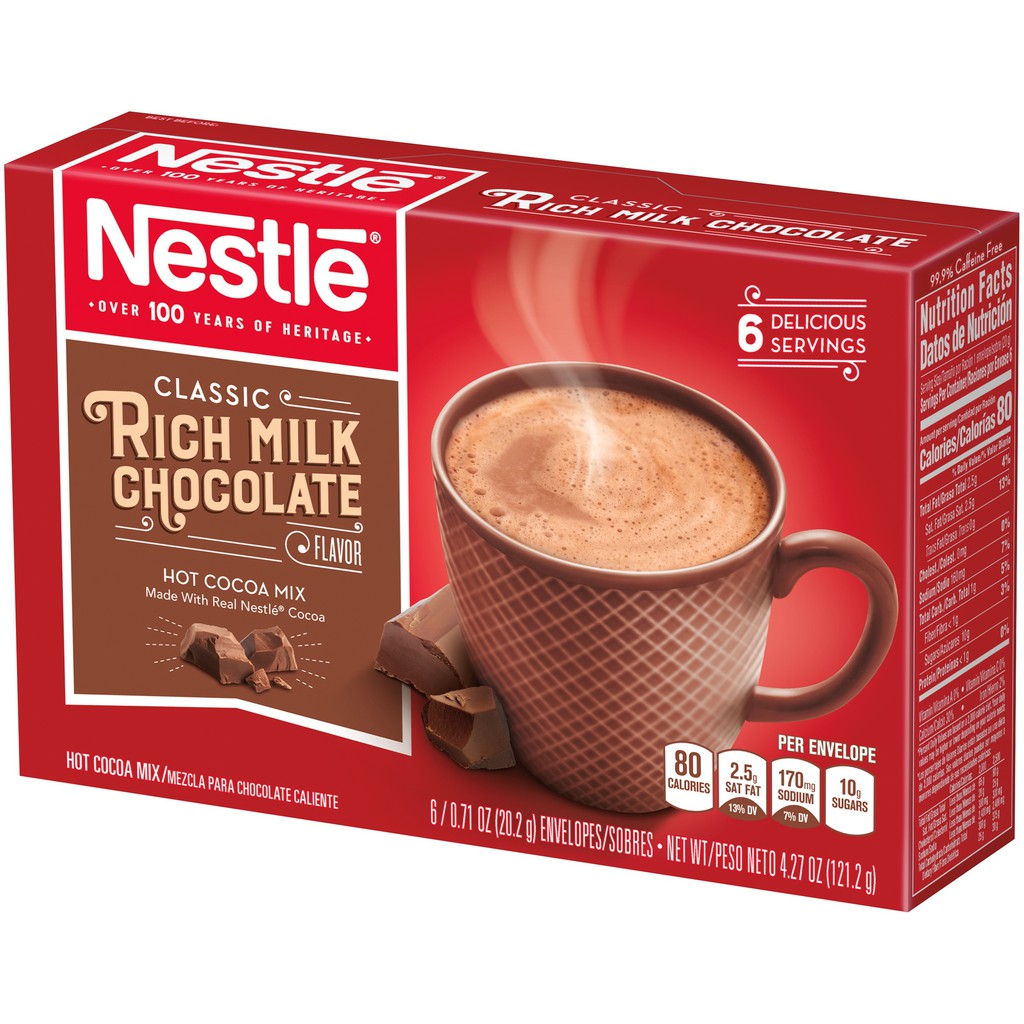Bột Cacao hòa tan Nestle Classic Rich Milk Chocolate hộp 121.2gr 6 gói thumbnail