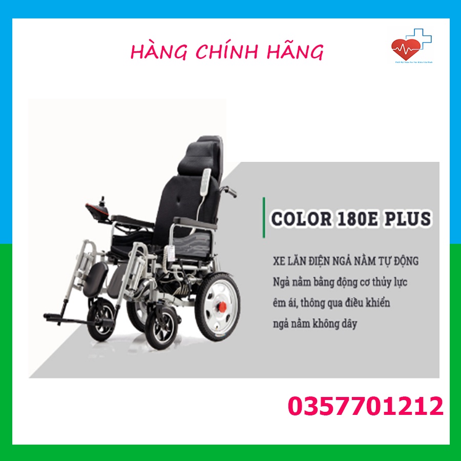 Xe lăn điện ngả nằm tự động cao cấp mã 180E Plus | Xe lăn điện dành cho người già và khuyết tật, nâng hạ bằng điện