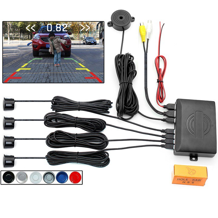 Cảm biến lùi tích hợp đo khoảng cách an toàn, gắn tích hợp trên màn hình có sẵn của ô tô | BigBuy360 - bigbuy360.vn