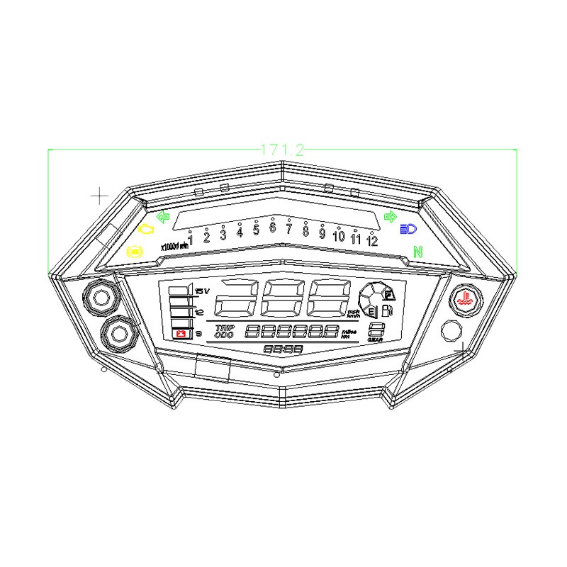 Đồng Hồ Đo Tốc Độ Kỹ Thuật Số Cho Xe Mô Tô Kawasaki Z1000