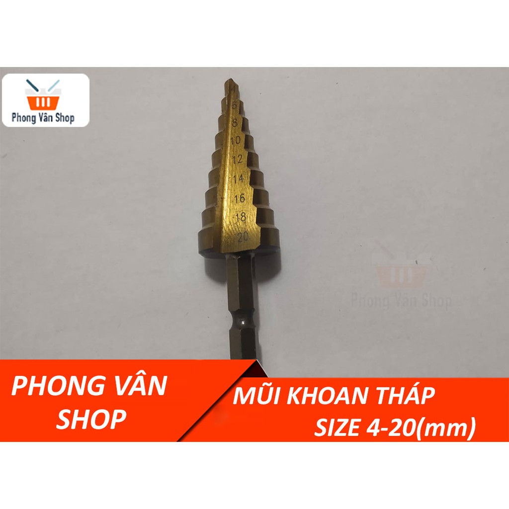 Mũi khoan tháp chuôi lục giác 4-20mm