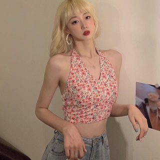 [Code FAGREEN245 10% off up to 30K for 99K] Korean Style Flower Texture Chiffon Armpit Tops*Nanjr