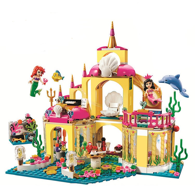 Bộ đồ chơi lắp ráp SLUBAN 41063 mẫu cung điện nàng tiên cá Ariel dưới đại dương cho bé gái DIY