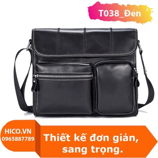Túi đeo chéo nam cao cấp t038 - phong cách doanh nhân sang trọng lịch lãm - tặng cáp sạc