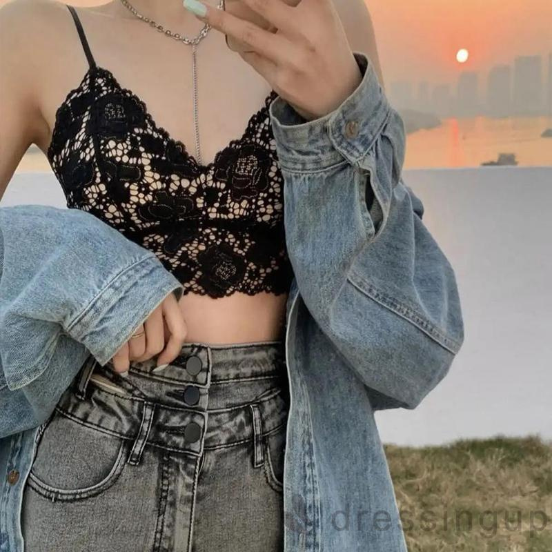 Áo Lót Ren Không Gọng Có Mút Đệm Quyến Rũ Dành Cho Nữ