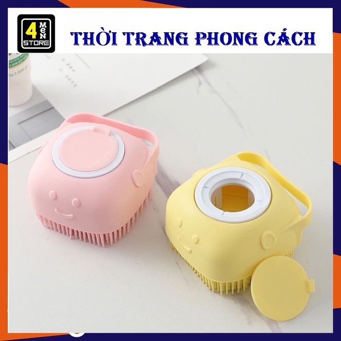 Bông Tắm Silicon Tạo Bọt massage có ngăn đựng xà bông hình vuông