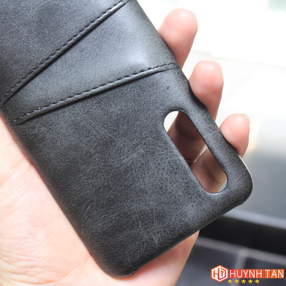 Ốp lưng bọc da Xiaomi Mi 9 có túi đựng thẻ ATM tiện lợi (Đen)