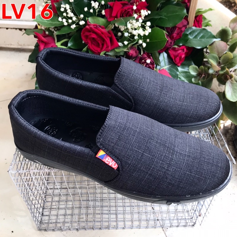 Giày lười vãi nam mẫu mới,đế cao su mềm,mã LV16,size từ 38-43, màu xám đen, sang trọng lịch lãm