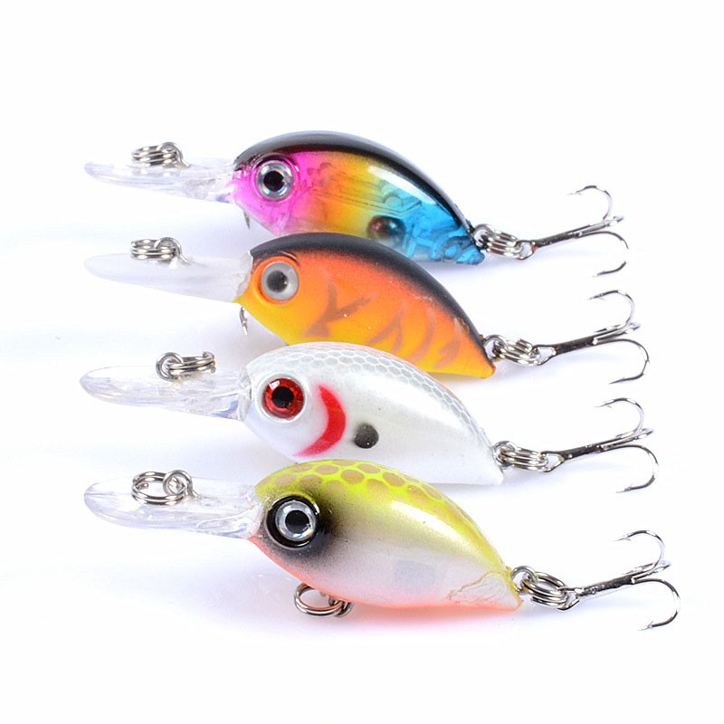 Mồi câu cá giả câu lure 3D Crank 5.2cm 3.8g chuyên bắt cá rô phi, rô ta, chuối, lóc, sộp, thiểu, ngão, chép, chim