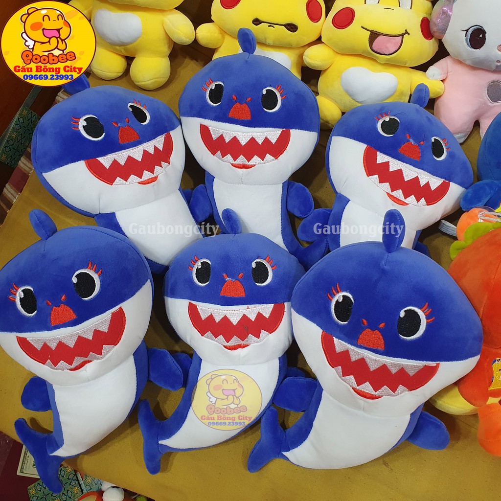 Gấu Bông Baby Shark - Cá Mập thú nhồi bông vải co dãn cao cấp size 30cm