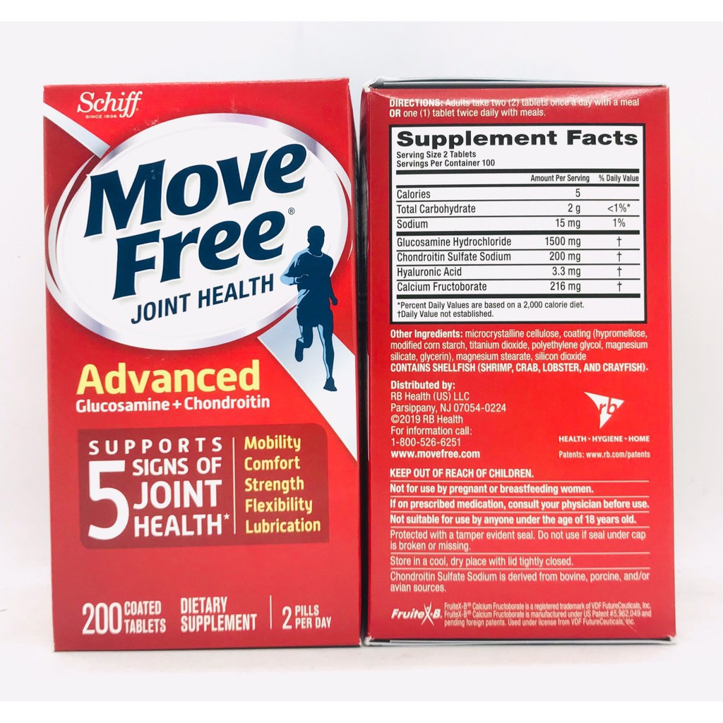 [DATE MỚI NHẤT] Viên Uống Bổ Khớp Schiff Move Free Joint Health Advanced Giảm Đau Xương Khớp Chuẩn USA (200 viên)