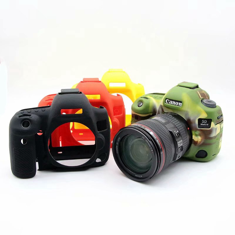Vỏ silicon bảo vệ cho máy ảnh Canon 5D3 5DR 5DS 5D4 5DIV 6D 2 6DII 77D 750D 80D 800D 1300D 1500D