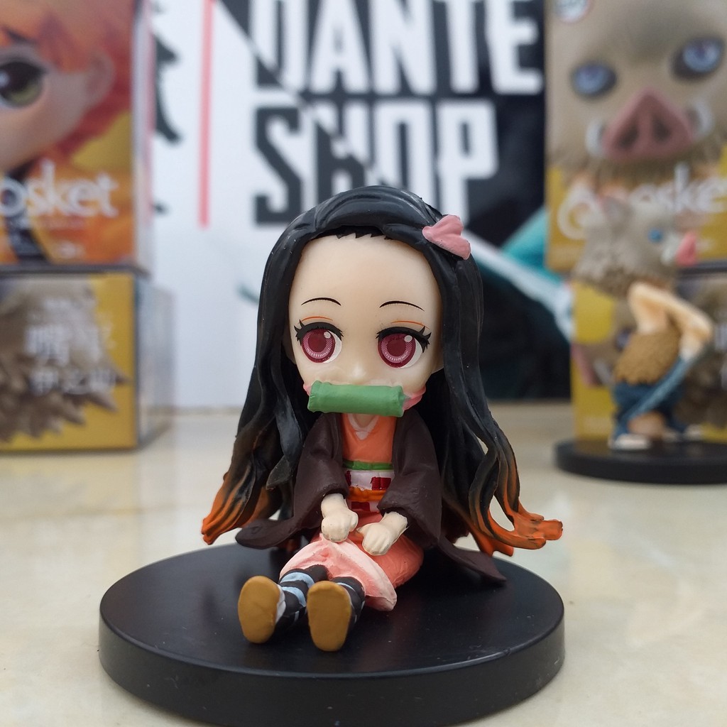 Mô Hình Demon Slayer Kimetsu no Yaiba Nhân Vật Figure Tanjirou, Zenitsu, Inosuke, Nezuko 10cm | Tặng Poster