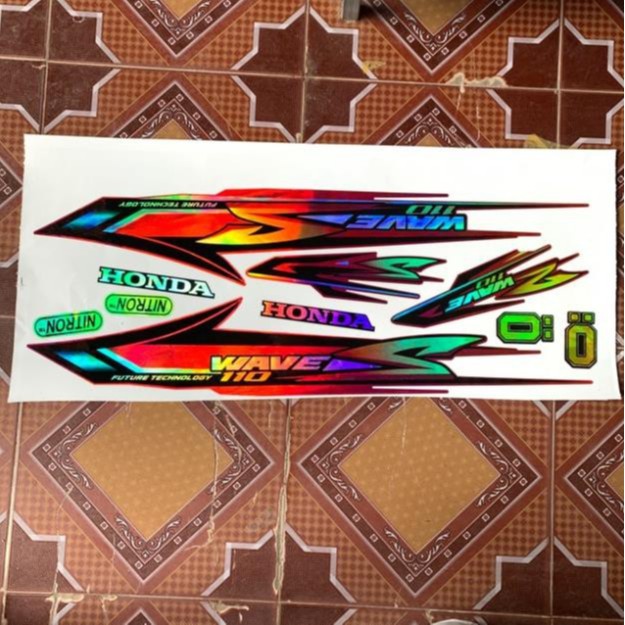 Tem Chế Wave 110 Cán 7 Màu 3 Lớp Chống Phai Màu Cam Đỏ